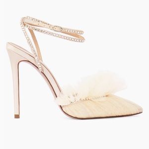 Andrea Wazen Franca Crystal-Embellished Tulle Pumps